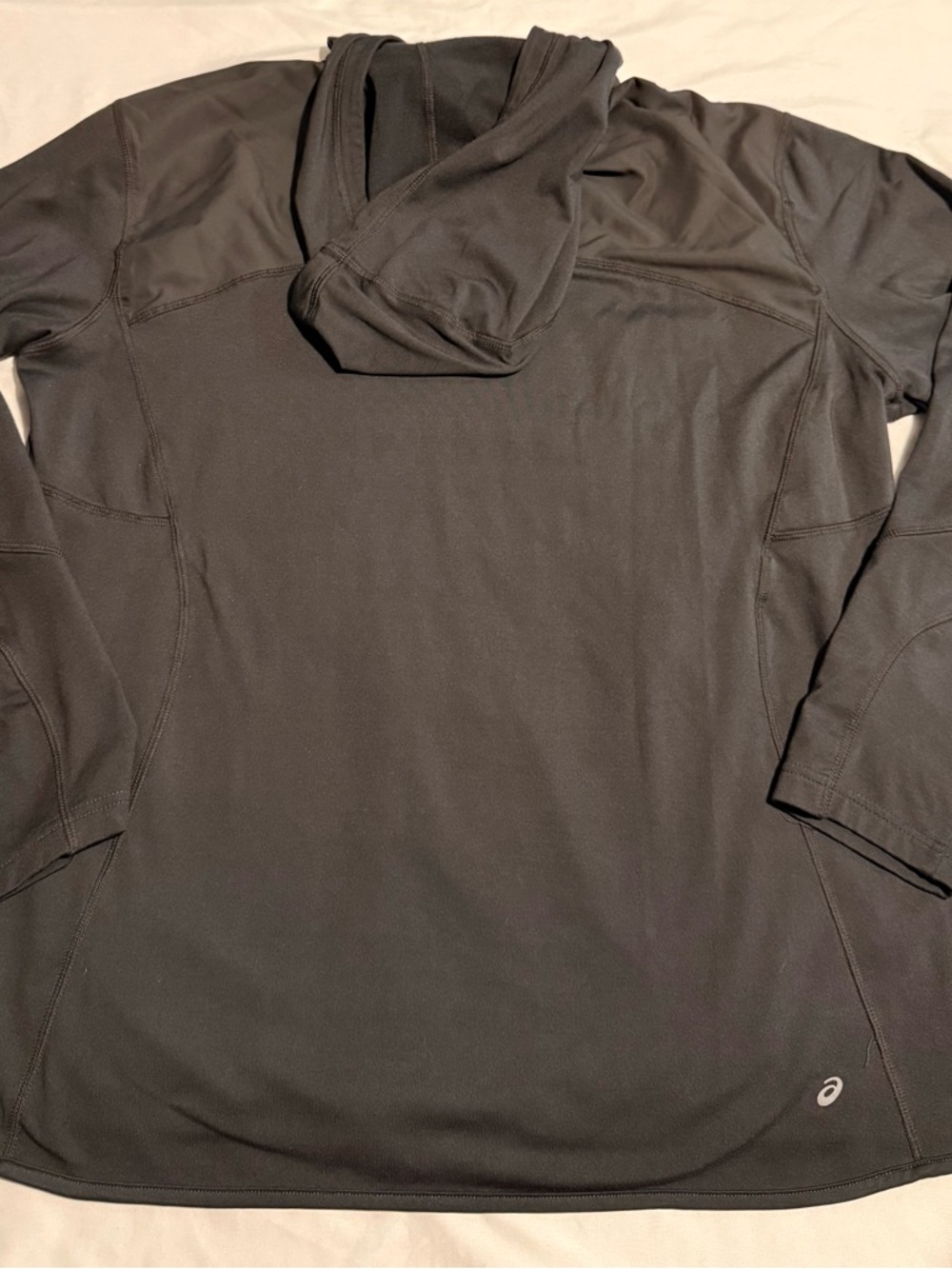 ASICS Men's 1/4 Zip Gray Long Sleeve Running Hoodie Size XL  Polyester - Picture 2 of 5